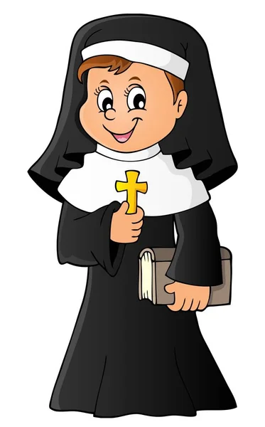 Happy Nun Topic Image Ilustración Imágenes —  Fotos de Stock