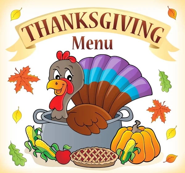 Thanksgiving Menu Onderwerp Afbeelding Afbeelding Illustratie — Stockfoto