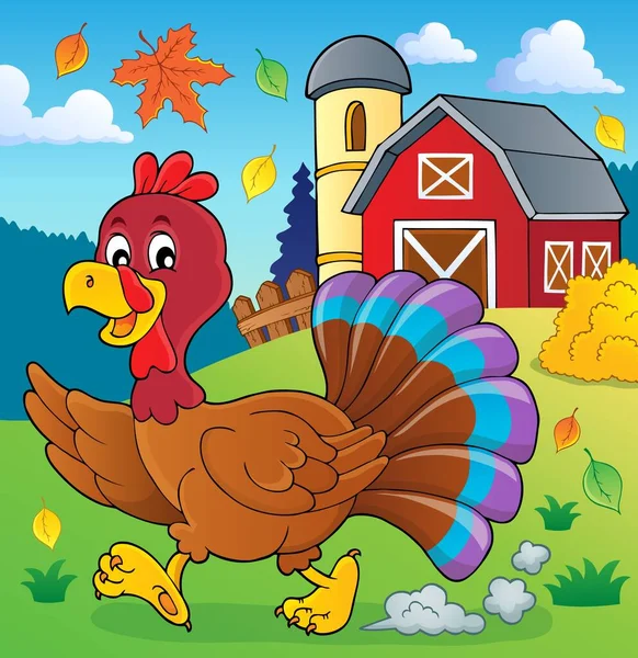 Running turkey bird theme image 2 - picture illustration.