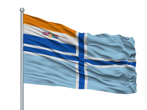 Civil Air Zászlós Dél Afrika Elavult Zászló Zászlórúd Elszigetelt Fehér — Stock Fotó