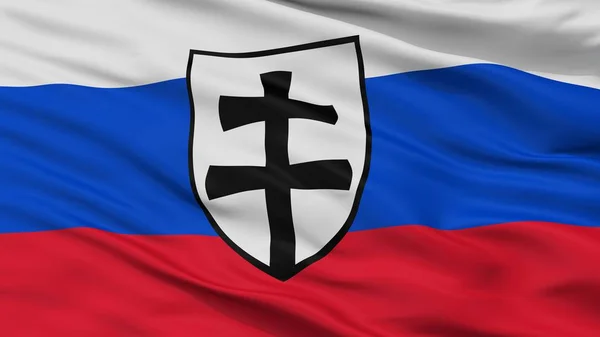 Wojenny Chorąży Pierwszej Flagi Republiki Słowackiej Widok Bliska Rendering — Zdjęcie stockowe