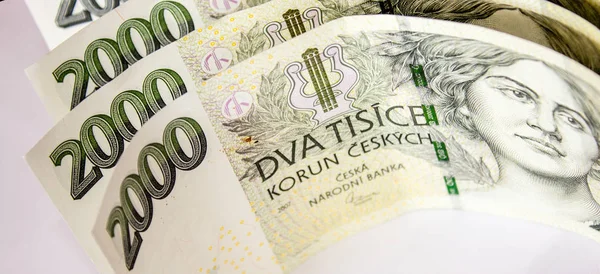 Tjeckiska Sedlarna Pengar Som Bakgrund — Stockfoto