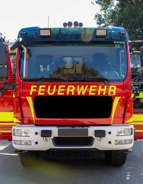 Vue Face Camion Pompiers Allemand — Photo