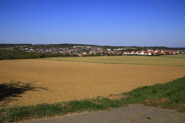 Kilátás Heckengau Közösség Weissach Kerület Boeblingen — Stock Fotó