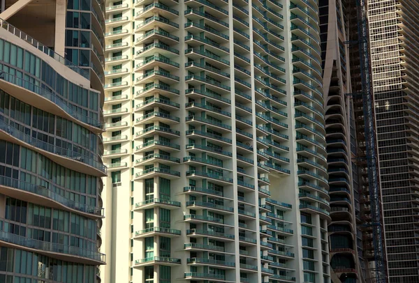 Detailní Informace Architektuře Exteriéru Mrakodrapu Miami Florida Usa — Stock fotografie