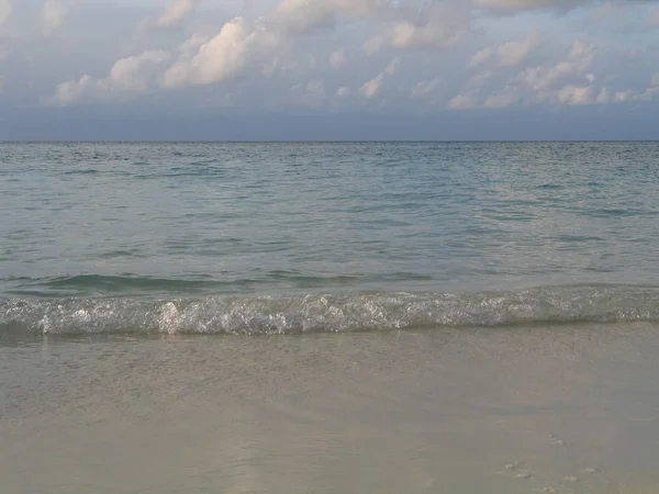 Increíble Playa Arena Coral Blanco Una Las Islas Maldivas — Foto de Stock