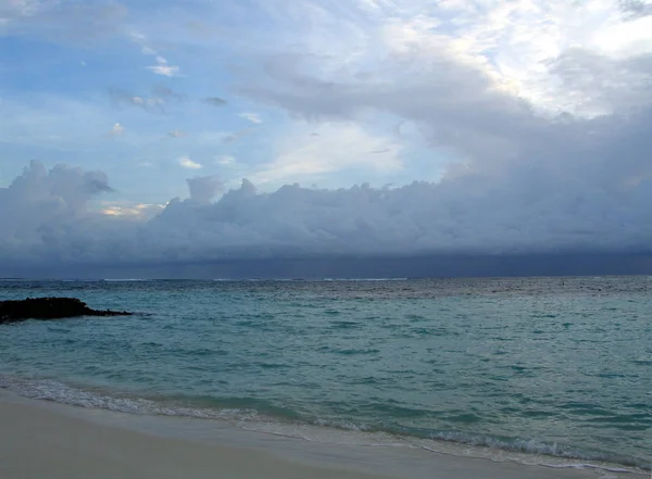 Increíble Playa Arena Coral Blanco Una Las Islas Maldivas — Foto de Stock