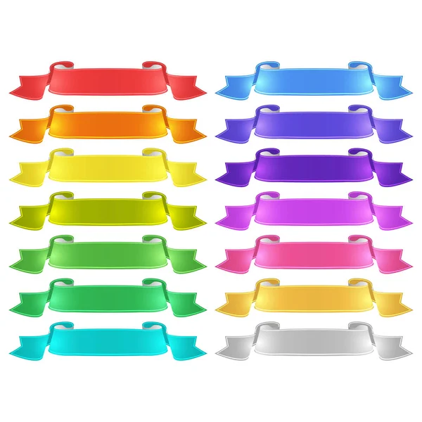 Isolated Vector Colored Satin Ribbons Set — Stock Photo, Image