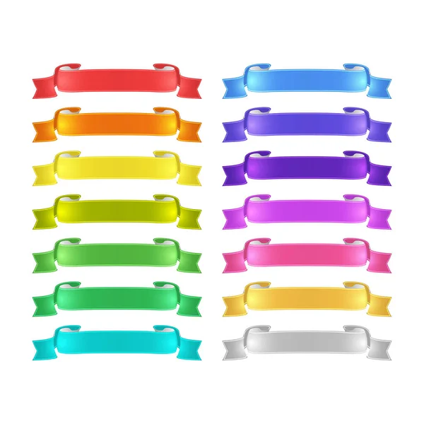 Isolated Vector Colored Satin Ribbons Set — Stock Photo, Image