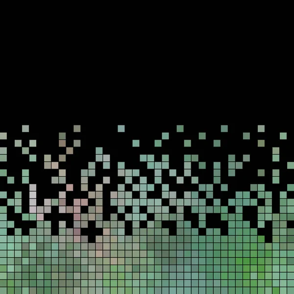 Abstrakt Vektor Kvadrat Pixel Mosaik Bakgrund Grön Svart Bakgrund — Stockfoto