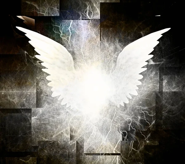 White Wings Abstract Spiritual Painting — Stock Photo, Image