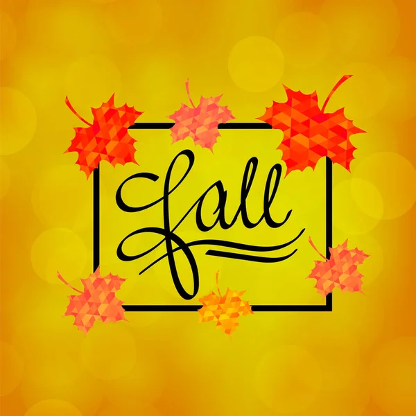 Autumn Calligraphy Seasonal Fall Lettering Yellow Blurred Background — Stock Photo, Image