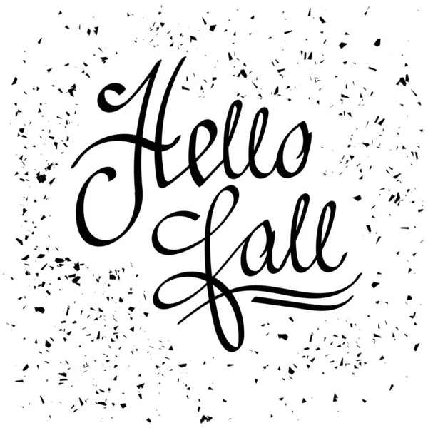 Hello Fall Calligraphy Seasonal Lettering White Particles Background — Stock Photo, Image