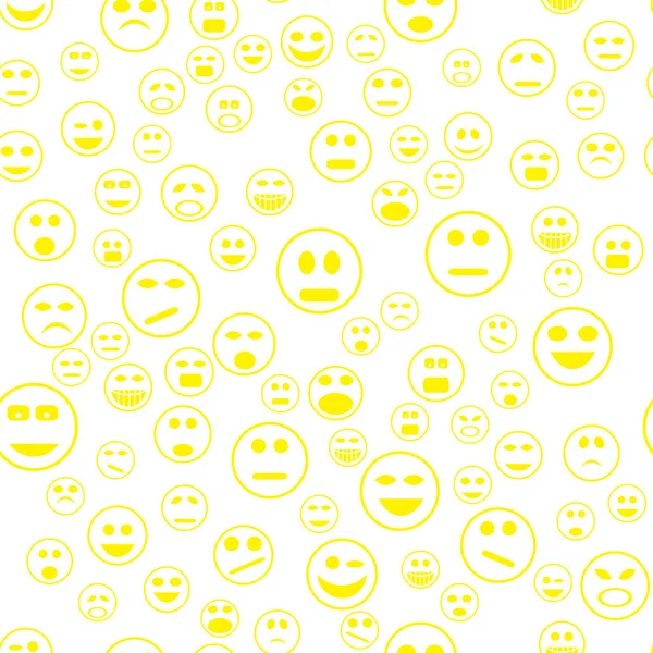 Yellow Smile Seamless Pattern Set Ikon Web — Stok Foto