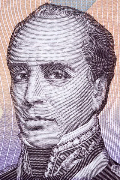 Портрет Рафаеля Урданети Венесуельських Грошей — стокове фото