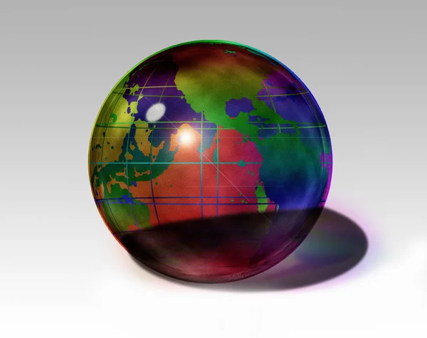 Colorido Globo Terrestre Renderizado — Foto de Stock