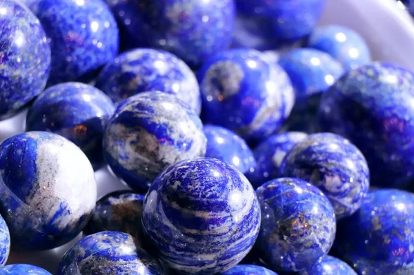 Cobalt Azul Lapis Lazuli Bolas Enfoque Elegido Exposición Minera —  Fotos de Stock