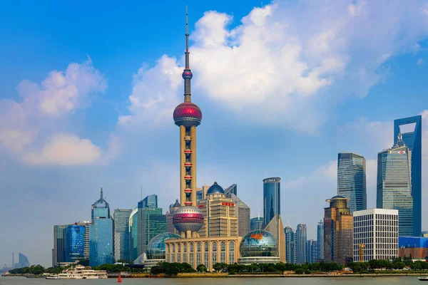 Shanghai Skyline Med Orientalisk Pärla Torn Och Shanghai Torn Pudong — Stockfoto