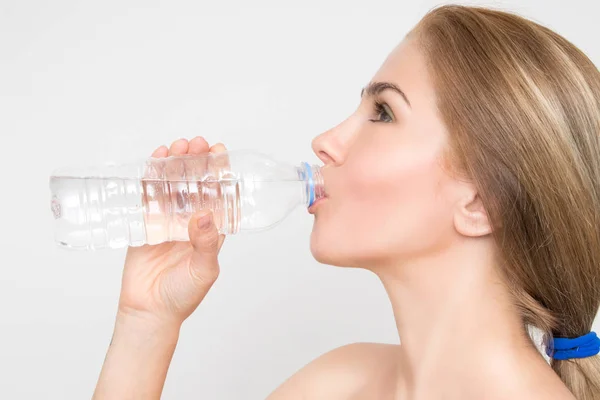Жінка Воду Пляшки — стокове фото