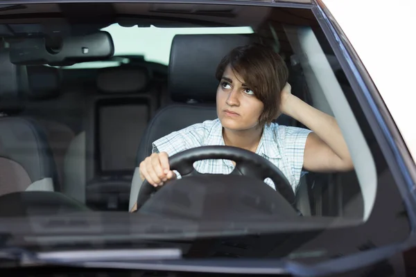 Menina Carro — Fotografia de Stock