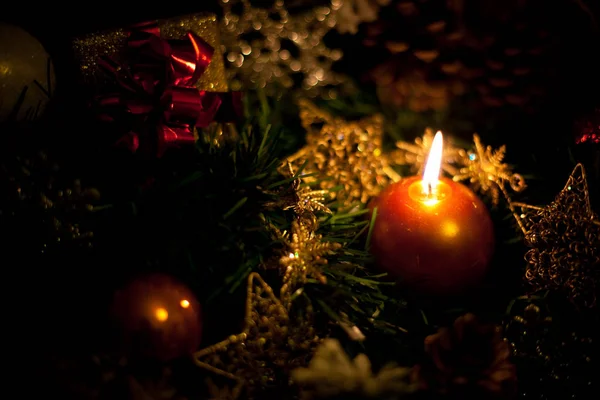 Kerst Decor Achtergrond Bekijken — Stockfoto