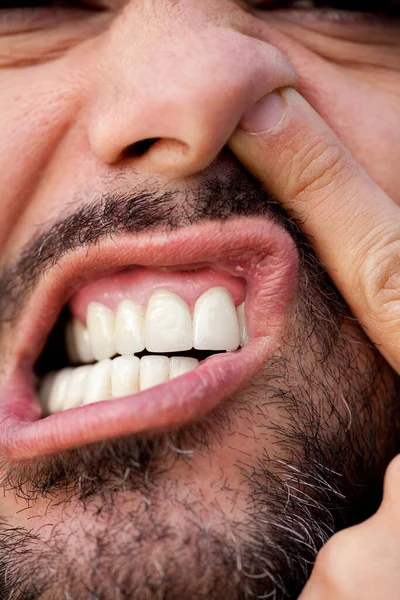 Retrato Cerca Hombre Con Barba — Foto de Stock