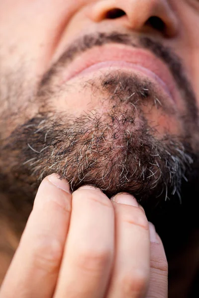 Homem Com Barba Bigode — Fotografia de Stock