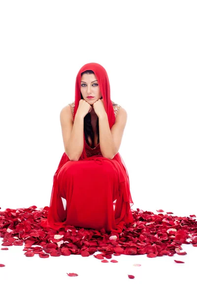 Chica Vestido Rojo — Foto de Stock