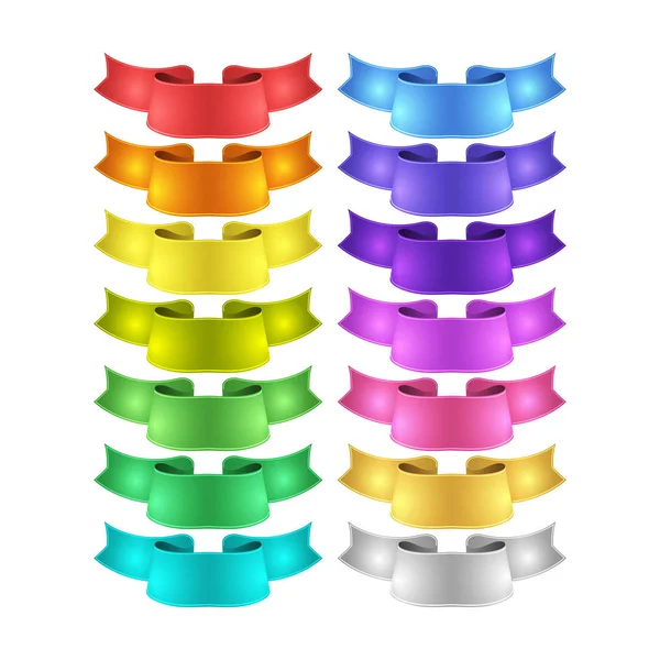 Isolierte Vektor Farbige Satinbänder Set — Stockfoto