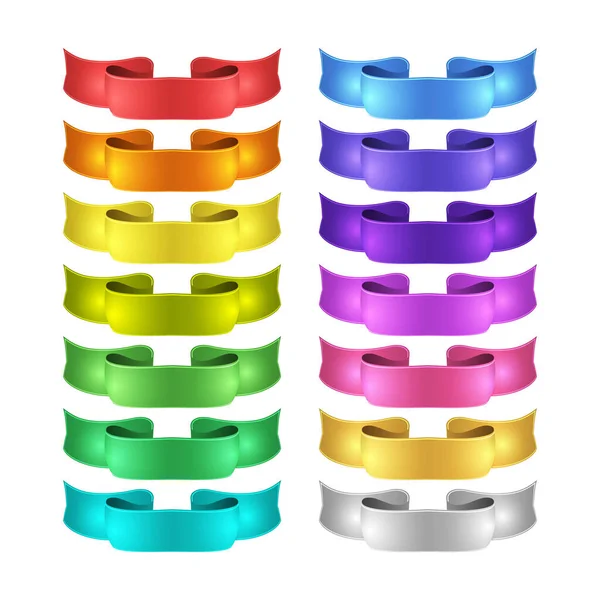 Isolated Vector Colored Satin Ribbons Set — Stock Photo, Image