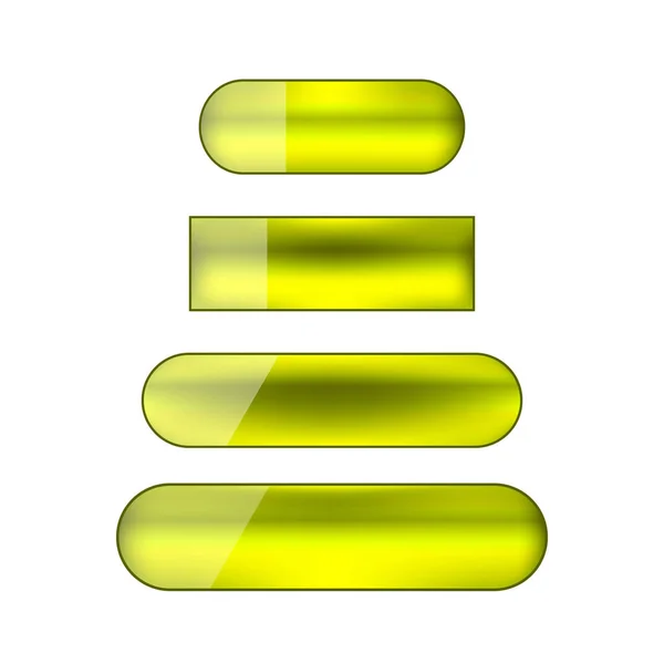 ベクトルウェブボタンセット 緑と黄色 — ストック写真