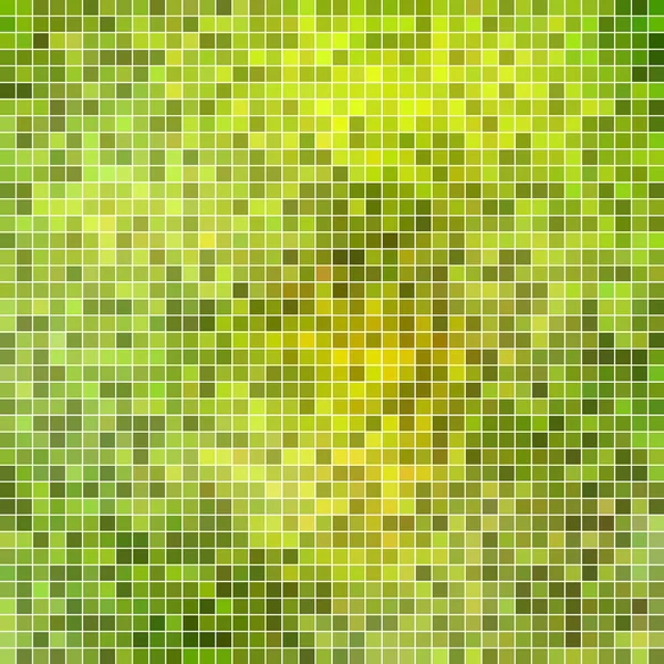 Abstracto Vector Cuadrado Pixel Fondo Del Mosaico Verde Amarillo —  Fotos de Stock