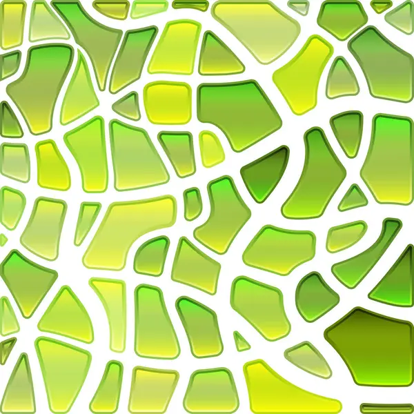Elvont Vektor Festett Üveg Mozaik Háttér Zöld Sárga — Stock Fotó
