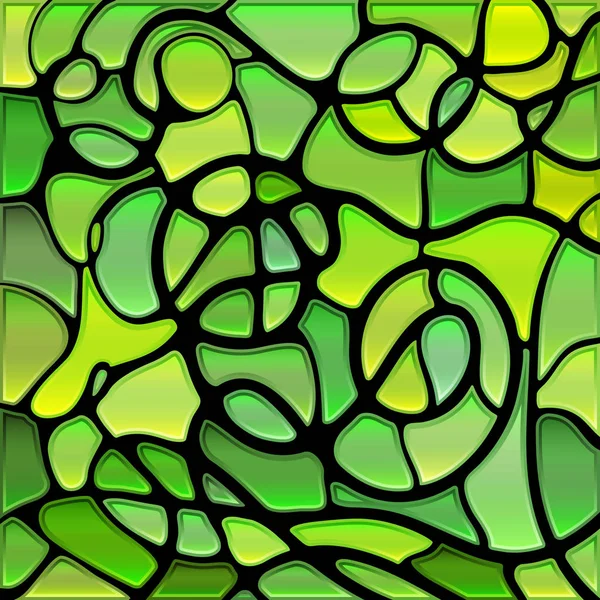 Astratto Vettore Vetrate Mosaico Sfondo Verde Giallo — Foto Stock