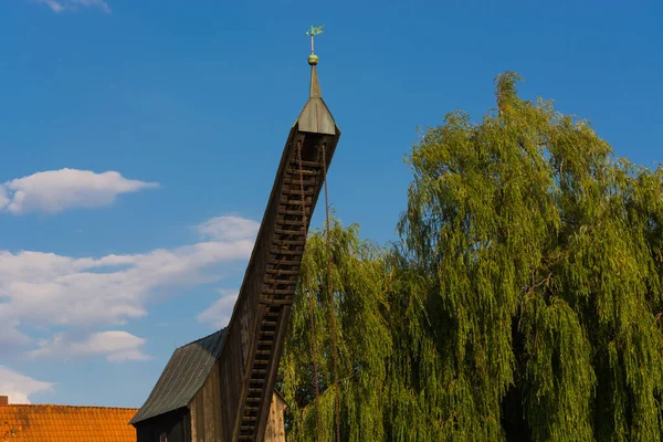 Historischer Hafen Mit Alter Kranichregion Lüneburg Niedersachsen — Stockfoto