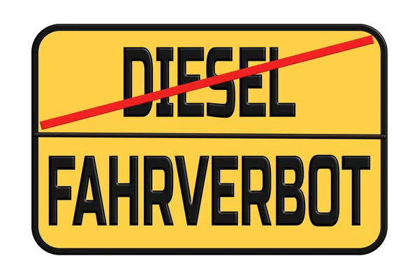 Almanya Dizel Arabalar Için Trafik Işaretleri Kullanıyordu Dizel Yasaklama Sembolü — Stok fotoğraf