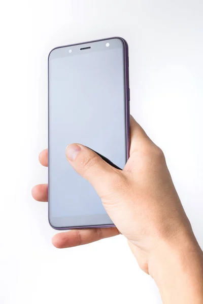 Zbliżenie Ręki Kobiety Smartfona Komórkowego — Zdjęcie stockowe
