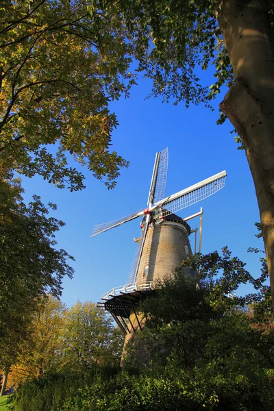 Zabytkowy Wiatrak Middelburgu Holandia — Zdjęcie stockowe