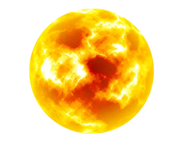 Sol Chamas Energia Bola Fogo Esfera Quente Queimadura Solar Ilustração — Fotografia de Stock