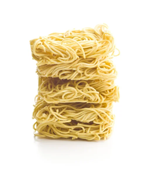 Uncooked Instant Chinese Noodles Isolated White Background — Stock Photo, Image