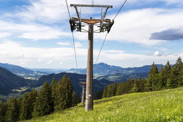 Kabelbaan Pylons Allgau Beieren Duitsland — Stockfoto