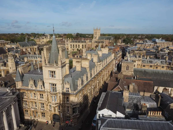 Cambridge Ngiltere Şehrin Havadan Görünümü — Stok fotoğraf