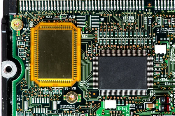 Computerelektronica Componenten Concept Achtergrond — Stockfoto
