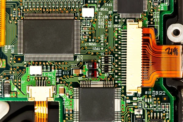 Komponenty Elektroniki Komputerowej Tło Koncepcyjne — Zdjęcie stockowe