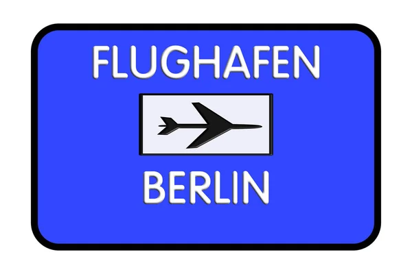 Berlin Alemania Airport Highway Road Sign Ilustración — Foto de Stock