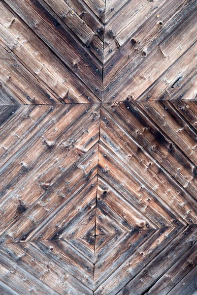 Rustikale Natürliche Verwitterte Holzwand Mit Dekorativen Ländlichen Holzarbeiten Aus Gealterten — Stockfoto