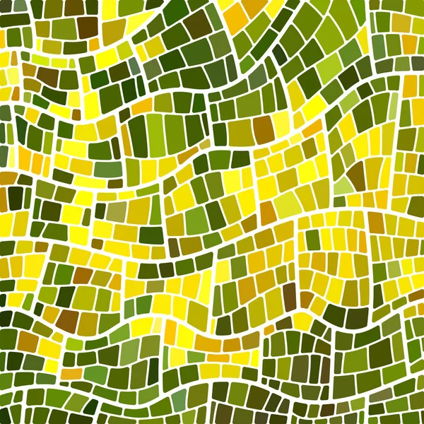 Vector Abstracto Manchado Vidrio Mosaico Fondo Verde Amarillo — Foto de Stock