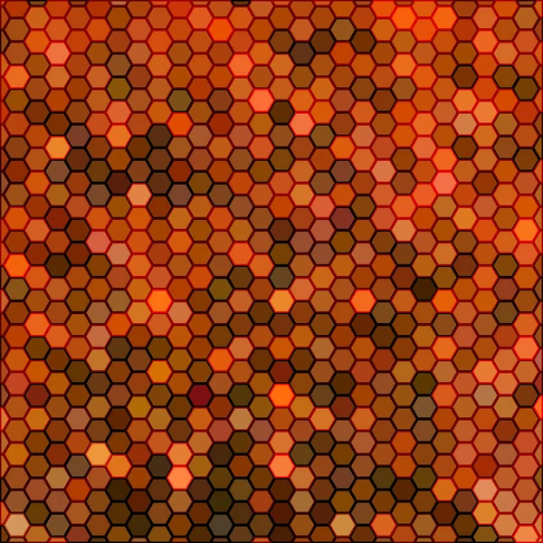 Abstrakt Vektor Geometrisk Hexagon Bakgrund Orange Och Brun — Stockfoto