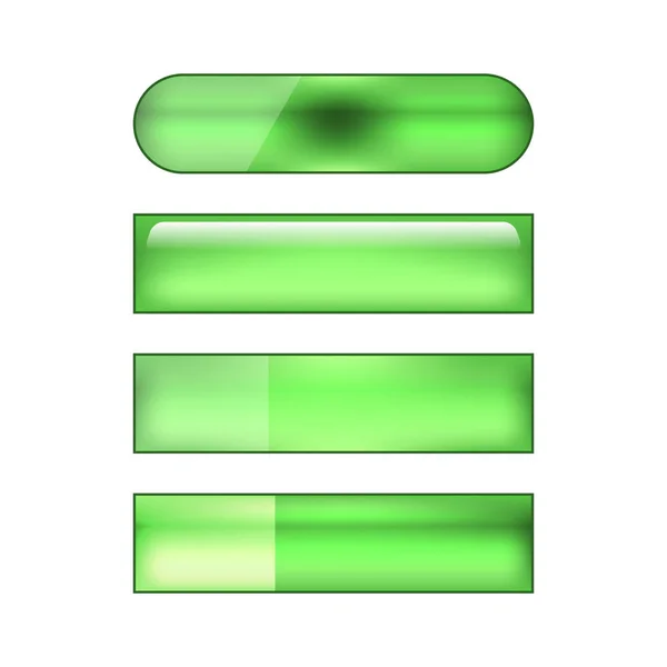 Vetor Colorido Brilhante Conjunto Botões Web Verde — Fotografia de Stock
