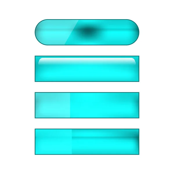 Vector Color Brillante Conjunto Botones Web Azul — Foto de Stock
